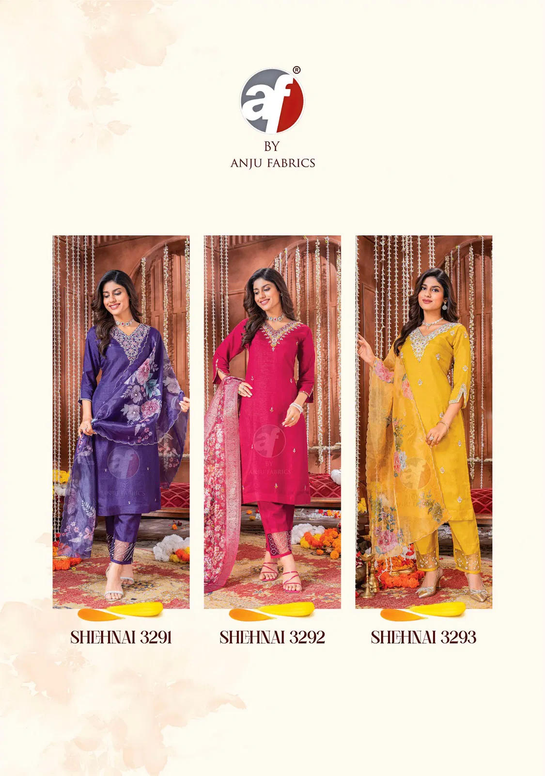 Vol 6 Silk Designer by Af Shehnai Silk Designer Top Bottom With Dupatta Collection